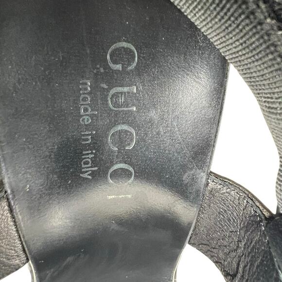 Vintage Gucci Women’s Black Wooden Platform Slingback Sandal Size 6.5 - Picture 10 of 13